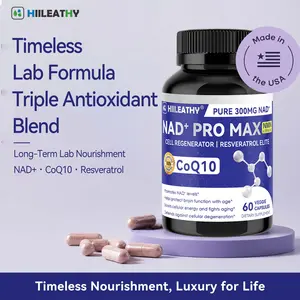 HIILEATHY NAD+ PRO MAX | Premium Formulated NAD+ Supplement | Natural Resveratrol & CoQ10 Complex | Daily Dietary Formula | USA Made