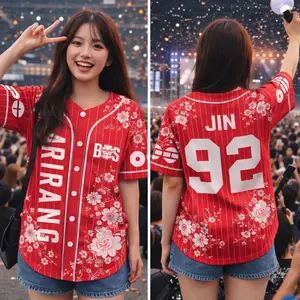 [Baseball Jersey] Custom Bangtan Members Baseball Jersey, Arirang World Tour 2026 Merch Shirt, Kpop Gift for Army, Baseball Jersey Gift Fans, Custom Kpop Jersey