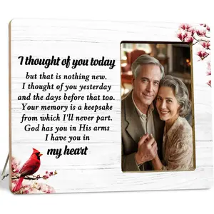 Cardinal Memorial Gifts Picture Frame for Loss of Loved one, Sympathy Gifts Picture Frame, I Thought of You Today