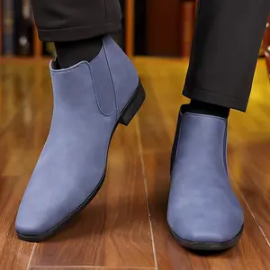 Men's Comfortable Chelsea Boots - Soft Suede, Low Cut, Slip-On, Breathable, Casual Work Shoes