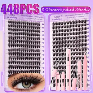 DIY Eyelash Extension Kit, Large Capacity, Multiple Styles, False Eyelash Clusters, Professional and Beginner Friendly, Easy Home Use, Full Set Lash Starter Kit