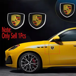 Metal Shield Car Body Decor Custom Sticker Badge Label for Porsche Cayenne Macan Panamera 911 718 Boxster Cayman Taycan 928 944 968 996 997 991 992 987 986