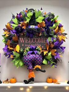 Halloween Witch Wreath Halloween  Handmade Witch's Butt Halloween Wreath