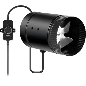 4 Inch 106CFM Inline Booster Duct Fan with Speed Controller, HVAC Exhaust Ventilation Blower with Low Noise for Basements, Bathrooms, Kitchens, Workshops and Attics