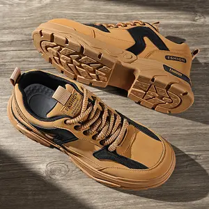 Men's shoes autumn new work shoes thick soles anti-slip wear-resistant casual fashionable shoes men's fashion all match sports board shoes