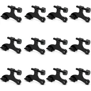 12 Pack Hinge Pin Black Door Stopper Adjustable Heavy Duty Hinge Pin Door Stop with Black Rubber Bumper Tips