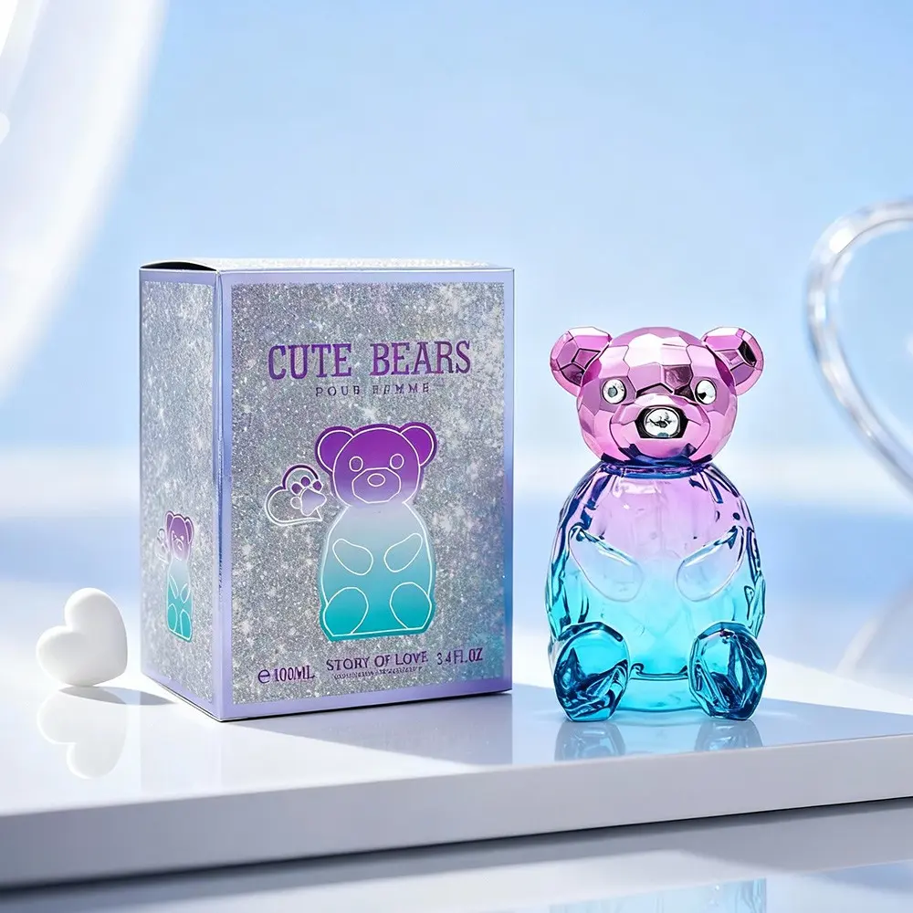 Creative Luxury Bear Perfume 100ML Unisex Body Spray Floral Scents Perfume with Long Lasting Floral Chypre Scent Floral Fruity Scent, Refreshing Daily Wear Fragrance for Daily Use Dating Travel & Holiday Gifts