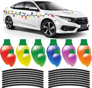 52 count Christmas Reflective   Decorations 36 count Refrigerator Colorful Bulb Light  with 16 count  Wires  for Xmas Holiday Birthday  Mailbox Window Garage