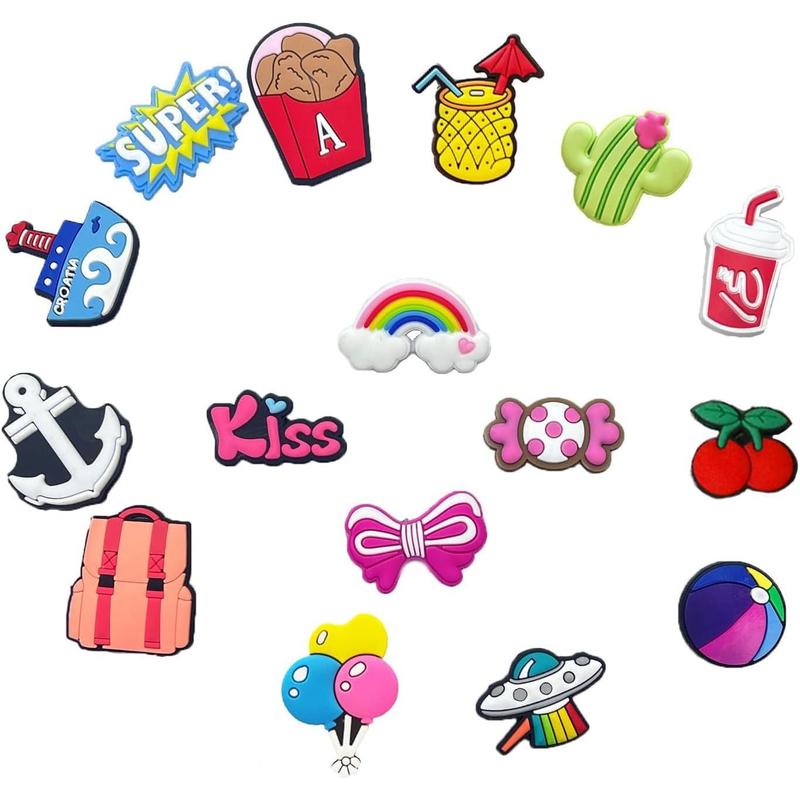 35,50 Pcs Random PVC Shoe Charms,Garden Shoes Cute Shoe Charms Wristband Bracelet Decoration with Different Designs Shape for Girls,Boys and Adult Party Gift Footwear Bedroom Dragon Star Wing Kindle Charms Set