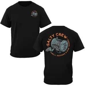 Salty Crew T-Shirt, Vintage Fishing Reel Sink or Swim Graphic, Salty Crew Graphic Shirt for Offshore Anglers and Ocean Adventurers, Gift for Risk Takers and Thrill Seekers