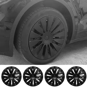 4pcs 19-inch Premium Full Coverage Hubcap Set, Durable ABS Wheel Covers, Compatible With 2020-2024 For Tesla Model Y