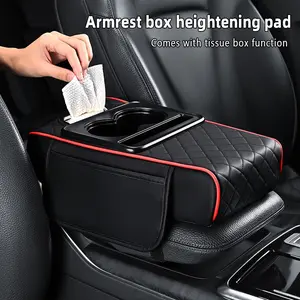 Car Center Console Armrest Storage 4-in-1 Design with Cup & Phone Holder Universal Vehicle Interior Organizer