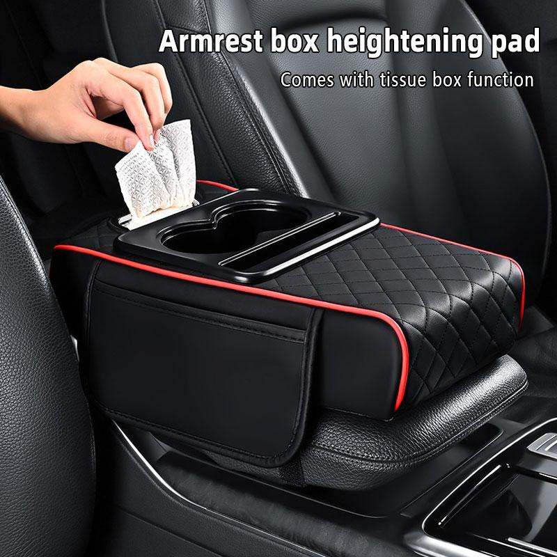 Car interior accessories armrest box storage bag for storage and organization of universal car interior accessories, cup holder and mobile phone storage cabinet for long-distance driving travel, car center console armrest pad, multi-function storage bag