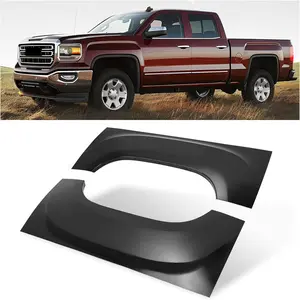 Truck Bed Wheel Arch Repair Panel Compatible with 2007-2013 GMC Sierra 1500 2500HD 3500HD with 6/8 Foot Bed Wheel Arch Patch Electrophoresis Black Steel Pair Left + Right Side