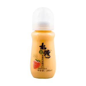 SHUILIANWAN Strawberry Yogurt Drink - Fun Baby Bottle Lid 280ml