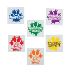 Bulk 72 Pc. Paw Print Motivational Temporary Tattoos