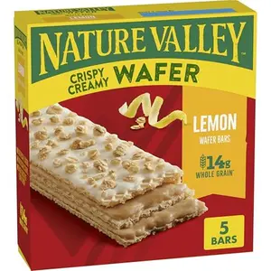 Nature Valley Crispy Creamy Wafer Bars, Lemon, Whole Grain, 5 Bars, 6.5 oz
