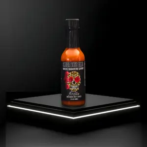 Sauce Boss Gang Coffin Garlic Habanero Hot Sauce with Ripe Habaneros Savory Garlic All Natural Low Calorie Handmade in Columbus Ohio