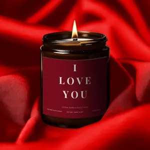 I Love You Candle - Romantic Soy Candle Gift for Her or Him, Anniversary, Valentine's Engagement Wedding Candles