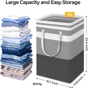 Heavy Duty Freestanding Laundry Basket ，Iron Wire Frame Storage Bin ， PE Waterproof Coating ,Large Capacity Clothes Organizer for Bedroom，laundrybasket ，storageideas ，homeorganization