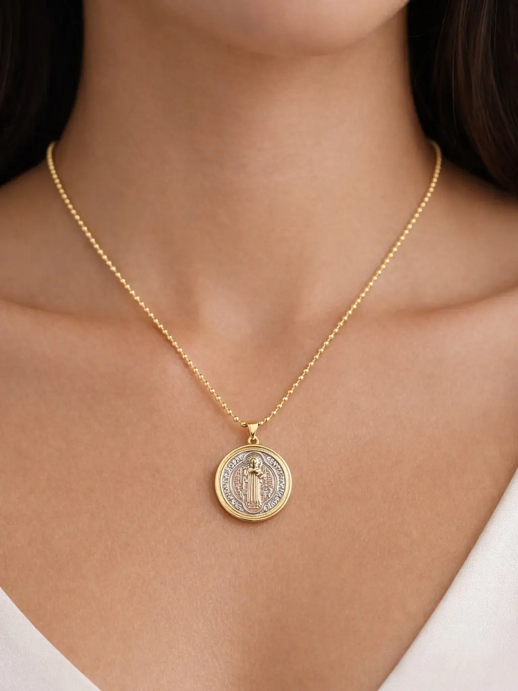 Saint Benedict Amulet Necklace, Fashion Costume Jewelry Accessory