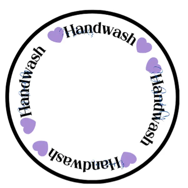 Cup Care Instructions (Purple Hearts) - UVDTF Decal for cups/tumblers sticker
