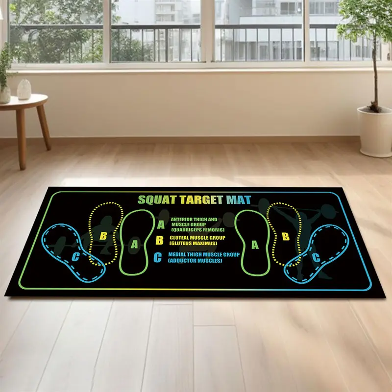 Gluteus Maximus Training Mat - Heavy-Duty Non-Slip Foldable Portable Stability Pad with Target Zones for Home Gym Squats, Lunges, Fitness Beginners, Exercise Mat, Durable Mat