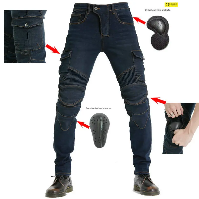 Unisex Motorcycle Pants for Adults, Plain Protective Riding Trousers with CE Certified Gear, Multi-size Available, Anti-Fall Gear, Casual, Outdoor, Sports, Riding Gear, Impact Protection
