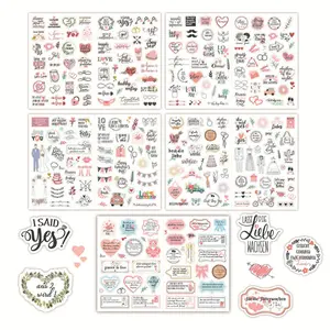 Wedding Sticker, 266pcs/set Glitter Planning Sticker, Blessings Invitations Wedding Planner Sticker Pack, Office Stationery & Supplies