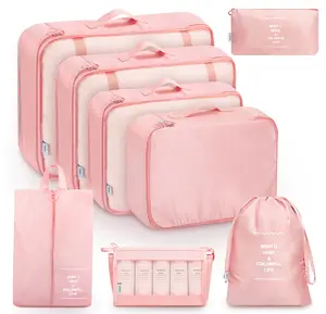 Mossio 8 Set Packing Cubes with Shoe Bag - Travel Luggage Organizer for Suitcase Clothes Storage Bag