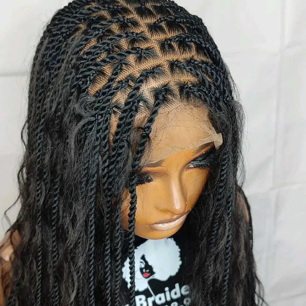 Knottless Boho Braid in Full Lace Unit with Baby Hair for Stylish Looks