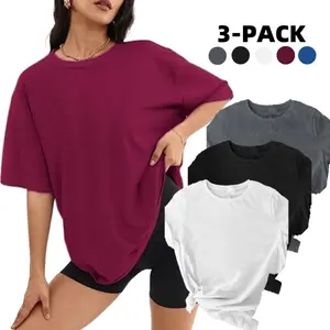 3 Pack Women's Summer Top, Women's T-Shirt, Women's Basic Top, Everyday Tops, Womenswear, Crewneck Minimalist Streetwear Affordable  Basics