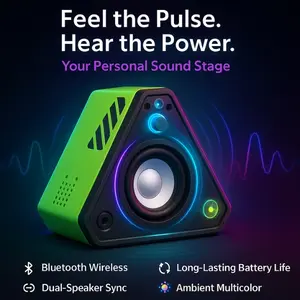 Mini Mecha Style Bluetooth Speaker - Super Bass, RGB Lights, Portable Wireless Subwoofer for Travel, Desk, Parties & Outdoor Vibes