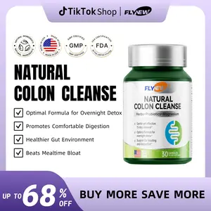 FLYNEW ColonCleanse - Gut and Colon Support | Organic Ingredients - Magnesium | Relieves Occasional Constipation, Bloating & Gas - 30ct each bottle