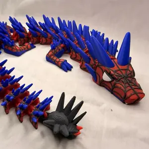 BRUNNER DESIGNS 3D Printed Spider Dragon Flexi Articulated Action Figures for Kids PLA Material Inside Use Only Custom Colors Available