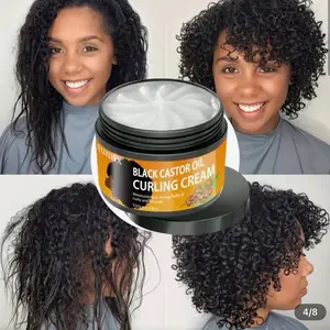 100g Black Castor Oil Curl Cream, Infused with Argan Oil - Curl Long-Lasting Anti-Frizz Hair,