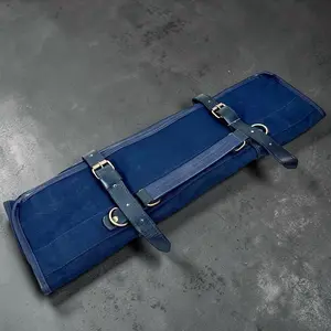 Canvas Knife Roll by Tokushu Knife - Navy Blue