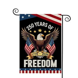 250 Years Anniversary Garden Flag,250th Anniversary USA Patriotic Banner Double-Sided with Eagle Design, 1776-2026 Commemorative, 12 x 18 Inch