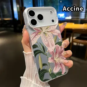 Phone Case for iPhone 17 16 15 14 Pro Max 13 12 11 XR XS Plus Air E Enchanted Lilies Pattern Full Body Protection Anti-Scratch PC Smartphone Cover Cellphone Protective