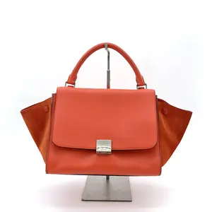 Pre-owned Celine Leather Shoulder Bags Trapeze in Grapefruit Leather
