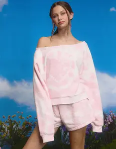 FULL TILT Tie-Dye Womens Off The Shoulder Sweatshirt