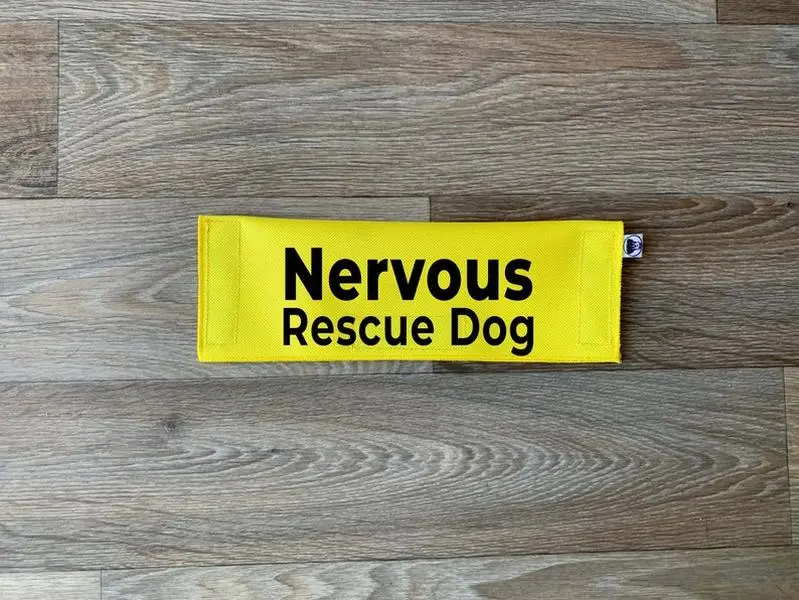 Nervous Rescue Dog Leash Sleeve