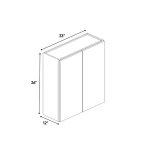 RTA - Liberty Shaker Black - 36"Height Double Door Wall Cabinets - 33"W x 36"H x 12"D