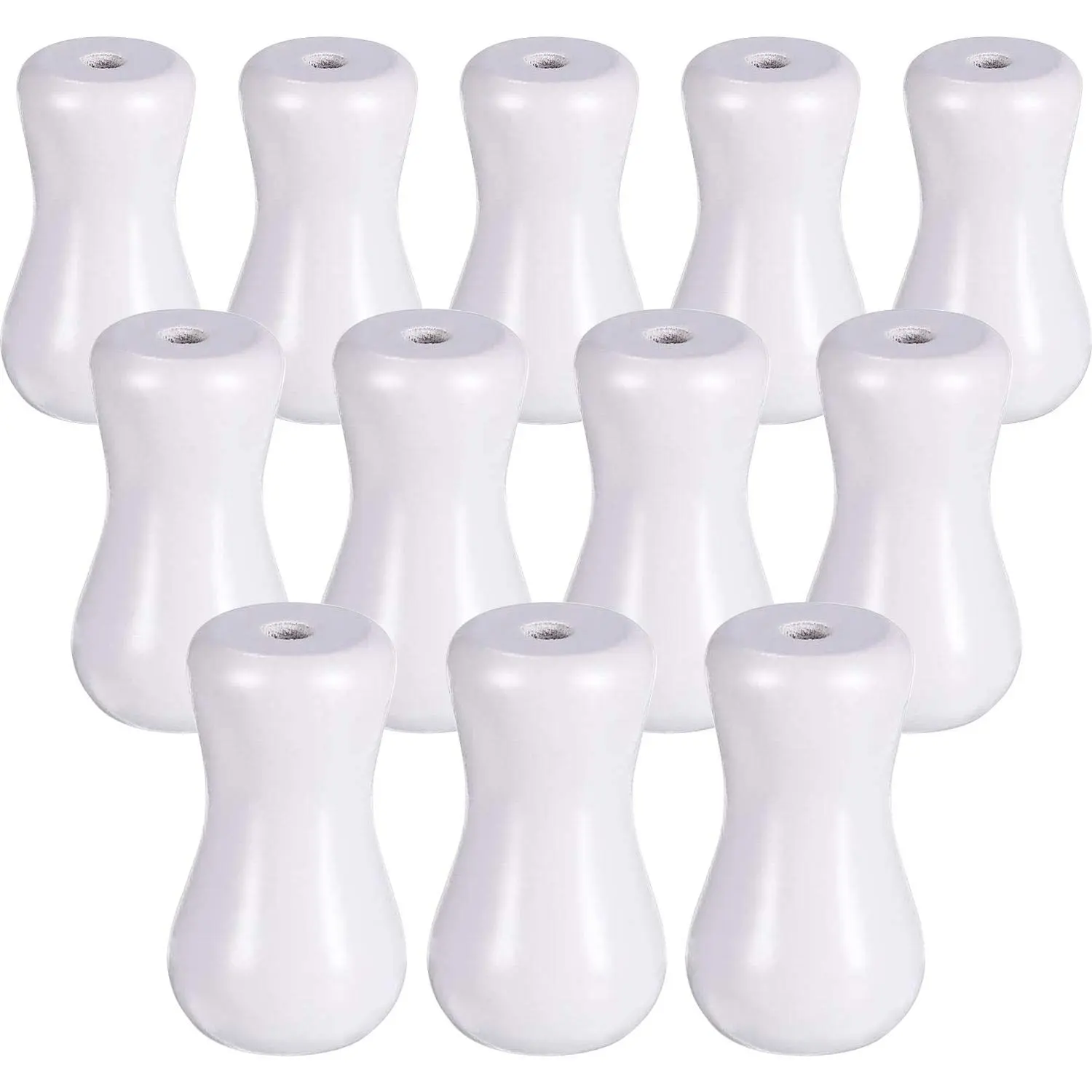 12 Pieces White Blind Pull Cord Knobs 12.6" X 7.48" Wood Tassels Window Blinds Wooden Hanging Ball Pulls For Curtain Craft