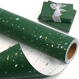 Elegant Christmas Wrapping Paper, Gold and Silver Color Foil, 43.07cm X 3.03m, Perfect for Holiday Gifts, Birthday, Various Occasions