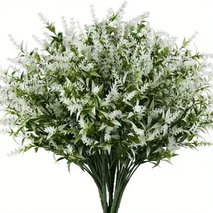 20 Pcs UV-Resistant Artificial Lavender Bouquets, Durable Plastic, Ideal for Weddings & Engagements, Indoor & Outdoor Decoration