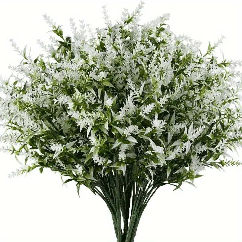 20 Pcs UV-Resistant Artificial Lavender Bouquets, Durable Plastic, Decorative Fake Flowers Decor, Ideal for Weddings & Engagements, Indoor & Outdoor Decoration, Faux Lavender Flowers