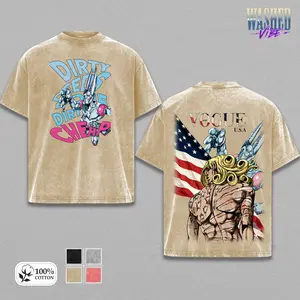 Funny Valentine JoJo T-Shirt, Steel Ball Run Anime Tee, JoJo's Bizarre Adventure D4C T-Shirt - Steel Ball Run Dirty Deeds Done Dirt Cheap Graphic Tee - Vintage Wash Oversized Shirt,  anime graphic shirt  ,fan merch