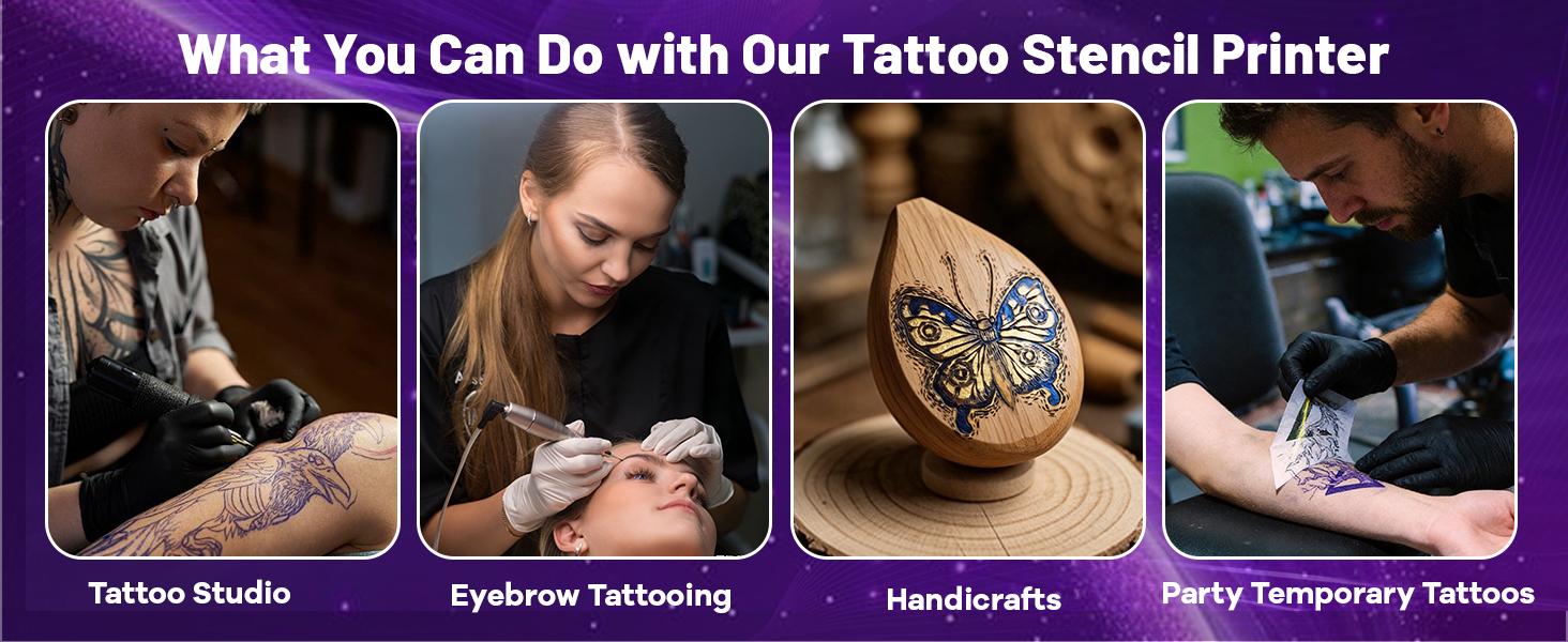 Tattoo Stencil Printer, Bluetooth Thermal Tattoo Printer Machine, D80 Portable Stencil Printers for Tattooing with 10pcs Transfer Paper, Compatible with iOS, Android and PC (Black) Tattoo Stencil Printer, Bluetooth Thermal Tattoo Printer Machine, D80 Portable Stencil Printers for Tattooing with 10pcs Transfer Paper, Compatible with iOS, Android and PC (Black)