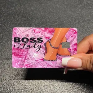 Boss Lady Bank Card Skin Sticker with Pink High Heels Design for Stylish Protection